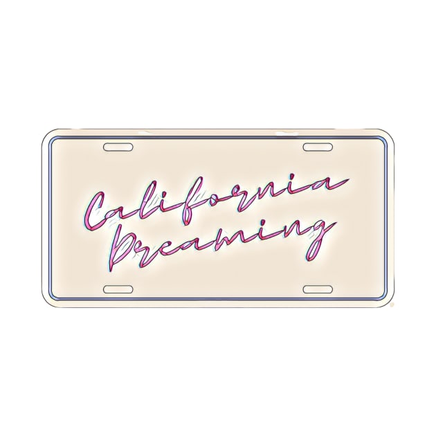 California Dreaming License Plate by BloomingDiaries