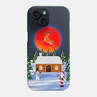 Christmas santa at home with fawn Phone Case