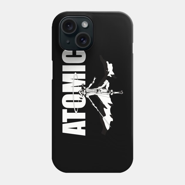 Most iconic moment from the Eminence in Shadow anime show in episode 5 - Cid Kagenou said I am ATOMIC in a cool black and white silhouette Phone Case by Animangapoi