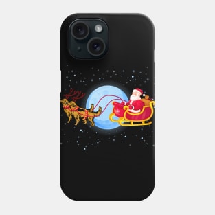 Santa Riding Golden Retriever Reindeer Phone Case