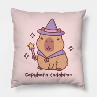 Cute Capybara Wizard Capybaracadabra Funny Pun Pillow