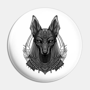 Anubis God of Death Egypt Black Artwork With Detail Drawing Vector Illustration Pin