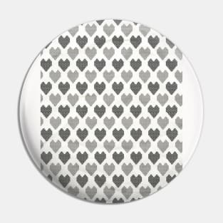 Black and White Neck Gator Black and White Hearts Pattern Pin