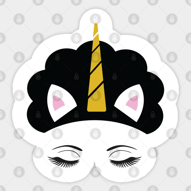 Afro Unicorn Afro Unicorn Adesivo Teepublic It