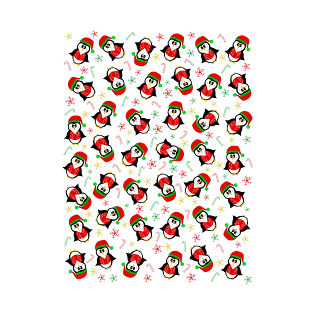 CHRISTMAS Penguin Pattern by SartorisArt1