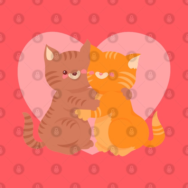 Lovely Cat Couple by Mako Design 