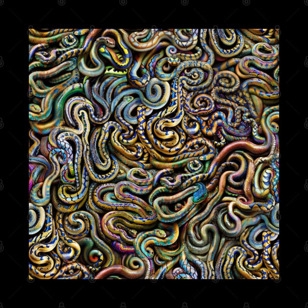 Colorful Snakes Patterns Art #1 by Farbrausch Art