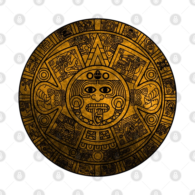 Aztec Calendar. Mayan Sun Stone by Sixth Cycle