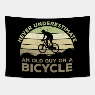 Never Underestimate An old Guy On A Bicycle - Christmas Gift Idea Tapestry