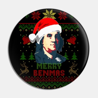 Benjamin Franklin Merry Benmas Pin