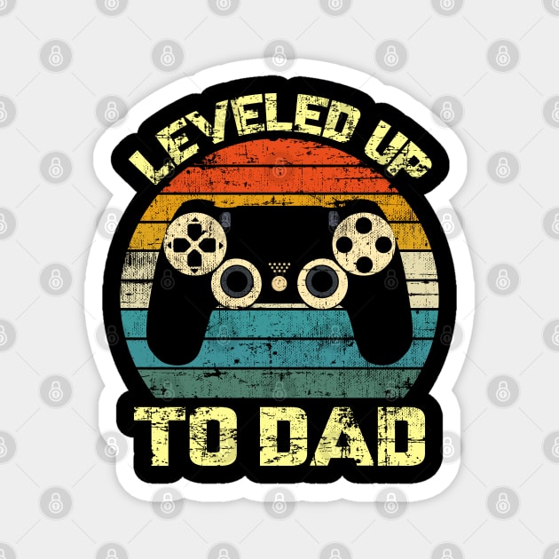 Leveled Up To Dad/ New Daddy gift/ Fathers Day Gift Magnet by UranusArts