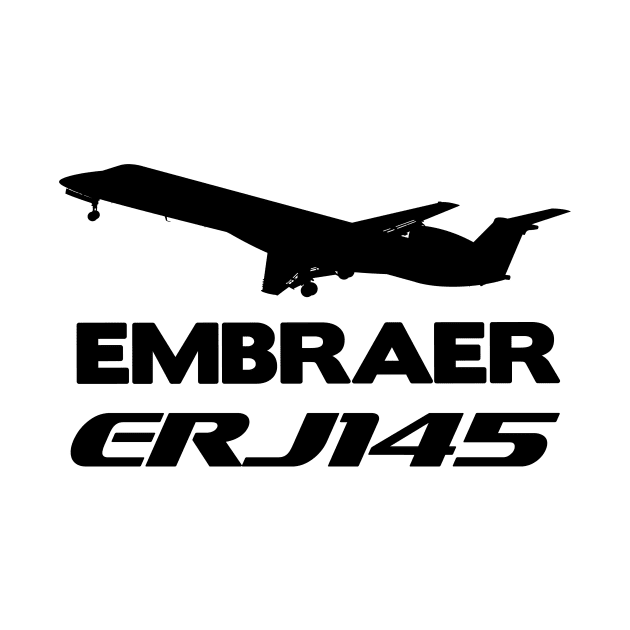 Embraer ERJ145 Silhouette Print (Black) by TheArtofFlying