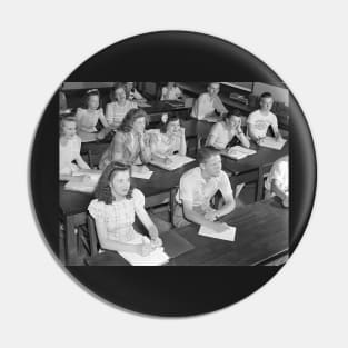 High School Class, 1943. Vintage Photo Pin