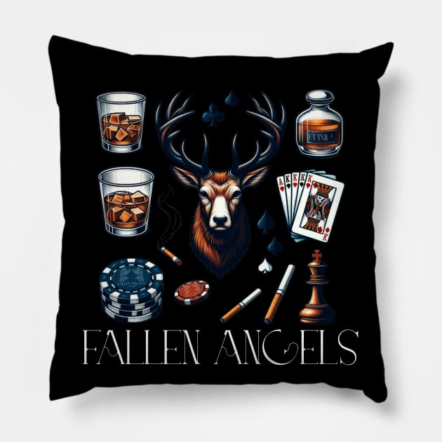 Fallen Angels Stag Lifestyle Pillow by Alex Robinson 