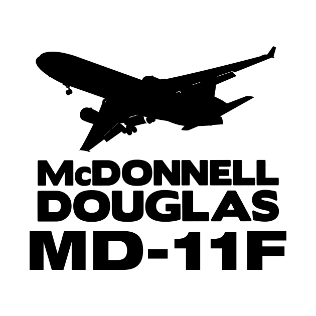 McDonnell Douglas MD-11F Silhouette Print (Black) by TheArtofFlying