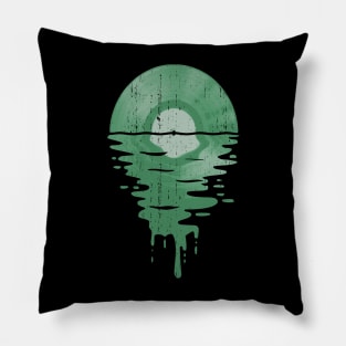 Cool Music Vinyl Record Vintage Retro Green 2 Pillow