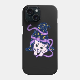 Cute Magic Cat in Sorcerer Hat Magical Witch Hat Phone Case