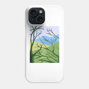 Blue mountain bird Phone Case