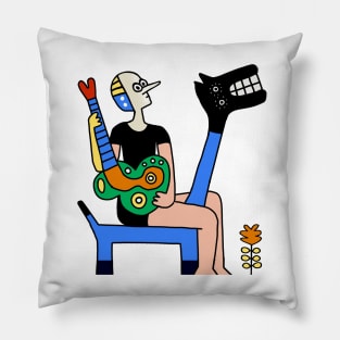 animal, guitar, Pillow