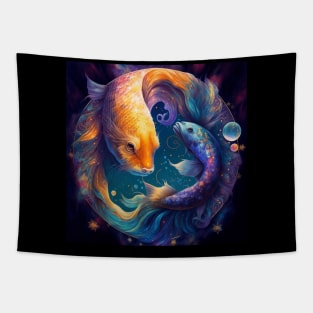 Cosmic Pisces V4: A Zodiac Portrait in a Galaxy of Colors Tapestry