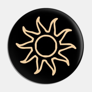 bohemian astrological design with sun, stars and sunburst. Boho linear icons or symbols in trendy minimalist style. Modern art Pin