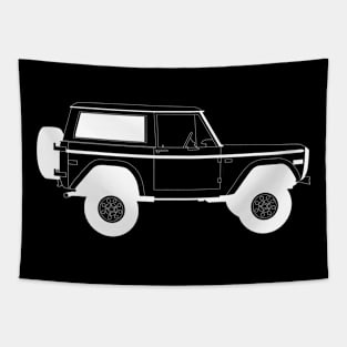 Ford Bronco White Outline Tapestry