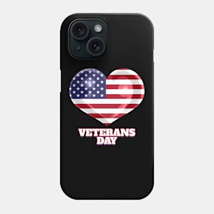 American Flag Heart For Veterans Day Phone Case