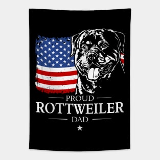 Proud Rottweiler Dad American Flag patriotic Rottie dog Tapestry