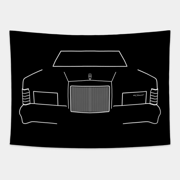 1979 vintage Lincoln Continental outline graphic (white) Tapestry by soitwouldseem