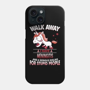 funny meningitis grumpy unicorn warrior Phone Case