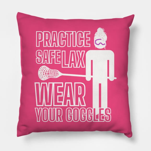 Lacrosse Shirt, Practice Safe LAX Pillow by ChristianFaithWear