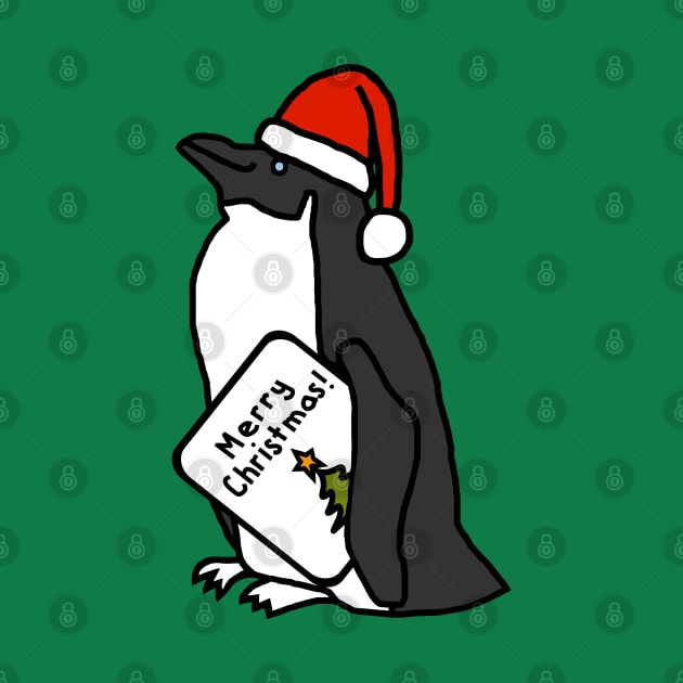 Cool Penguin Says Merry Christmas by ellenhenryart
