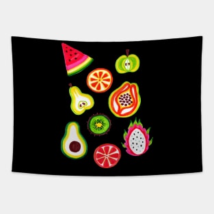 Colorful Fruit Slice Marker Pattern Tapestry