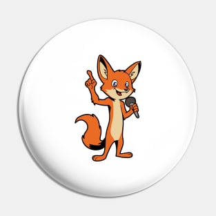 Singing vixen with microphone - fox Pin