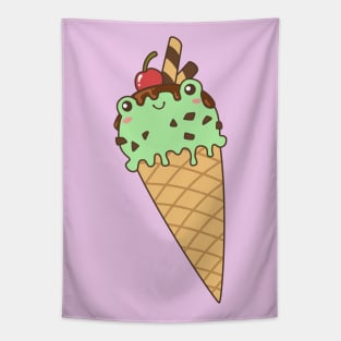Mint & Choco Frog Ice Cream Tapestry
