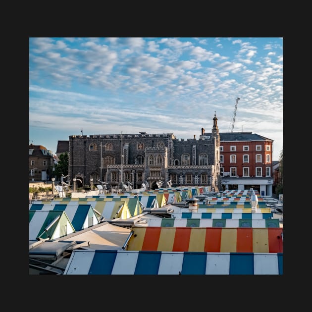 A view across the outdoor market in the city of Norwich by yackers1