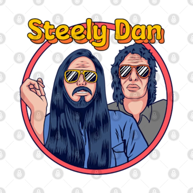 Retro Style Steely Dan Cartoon Design by BlockersPixel