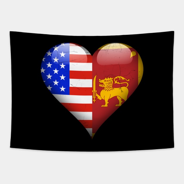 Half American Half Sri Lankan - Gift for Sri Lankan From Sri Lanka Tapestry by Country Flags