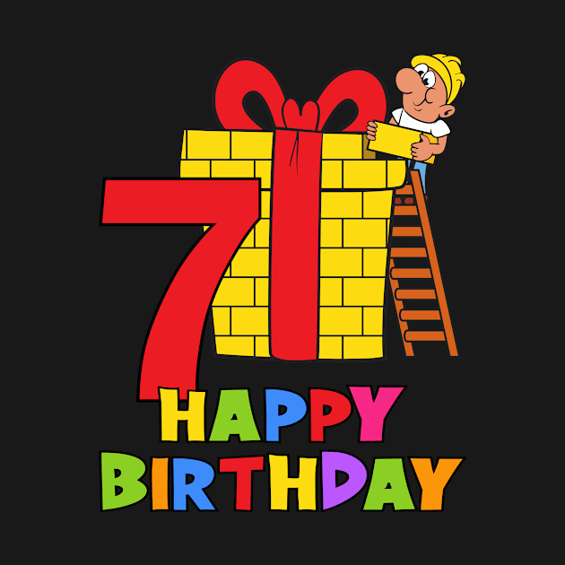 7th Birthday Party 7 Year Old Seven Years by KidsBirthdayPartyShirts