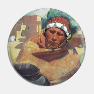 Taos Indian Holding a Water Jug by Blumenschein Pin