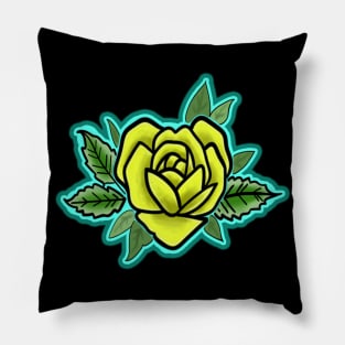 yellow heart shaped rose Pillow