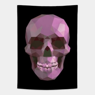 Pink Low Poly Skull Tapestry