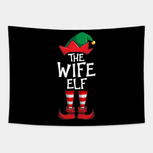 Wife Elf Matching Family Christmas Tapestry