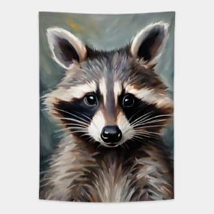 Raccoon Portrait Oil Painting Art Tapestry