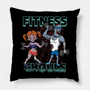 Funny Horror Gym Workout Zombies Cartoon Funny Meme Pillow