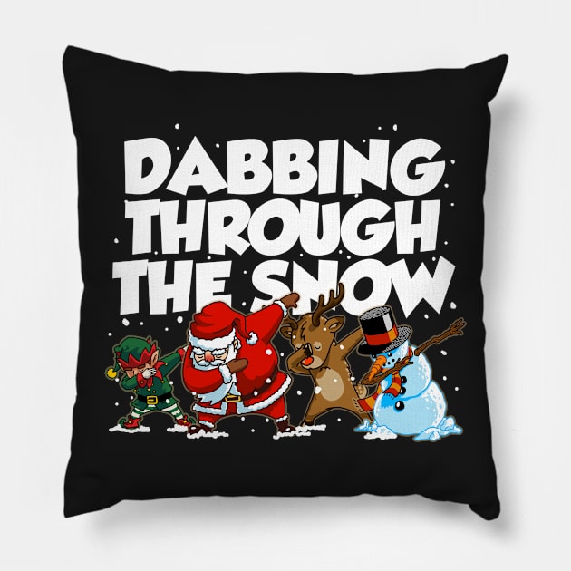 Dabbing Santa Christmas Tshirt Gift Dab Santa Claus T-Shirt Pillow by vo_maria