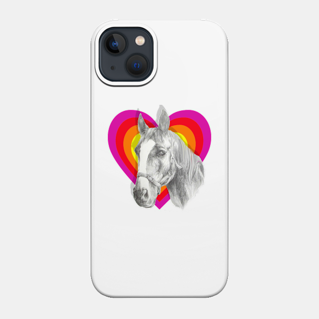 Horse in a heart! - Horse - Phone Case