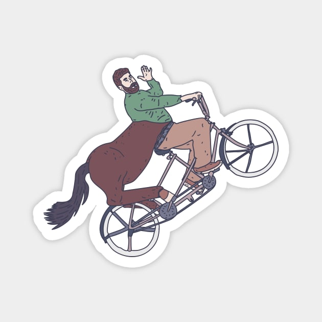 Tandem Bicycle - Centaur Bicyclist - Mythical Rider Magnet by DeWinnes