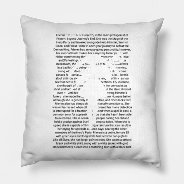 Frieren the Slayer Sousou no Frieren Anime Black and White Aesthetic Typography Art SNF-182 Pillow by Animangapoi