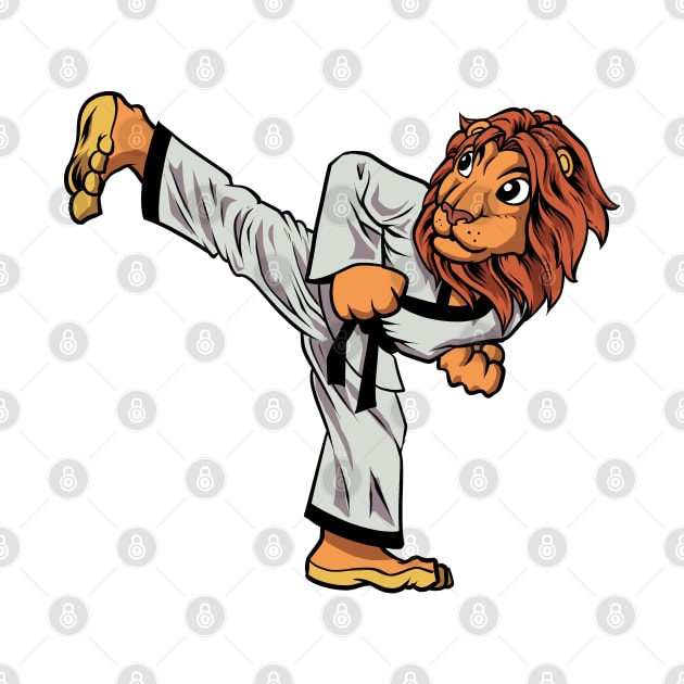 Cartoon lion doing hapkido by Modern Medieval Design